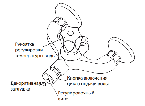 Порционный нажимной смеситель для душа - 2